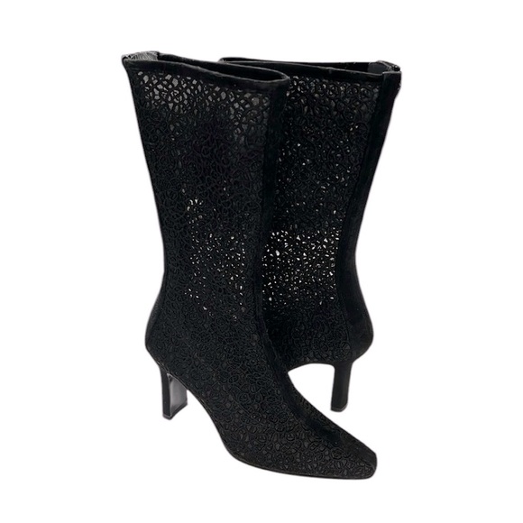 Stuart Weitzman Lace Black Women's Boots - Picture 2 of 5